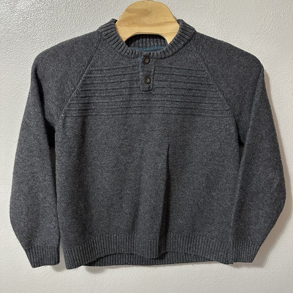 Duluth Trading Sweater Men's XL Gray Henley‎ Thick Fisherman Chunky Wool Blend - Picture 1 of 4